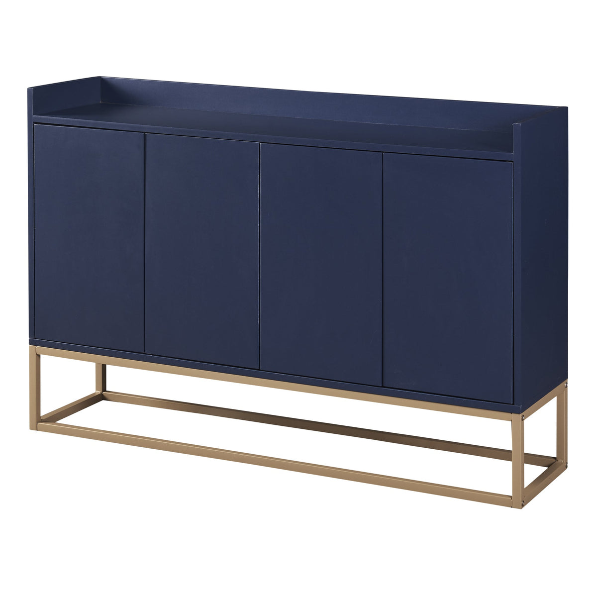 Navy Modern Sideboard Buffet Cabinet with Gold Base