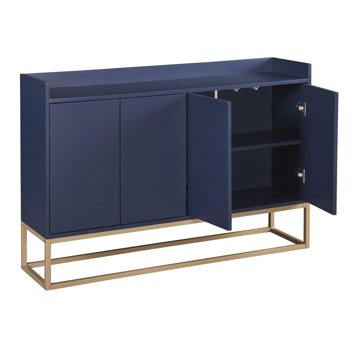 Navy Modern Sideboard Buffet Cabinet with Gold Base