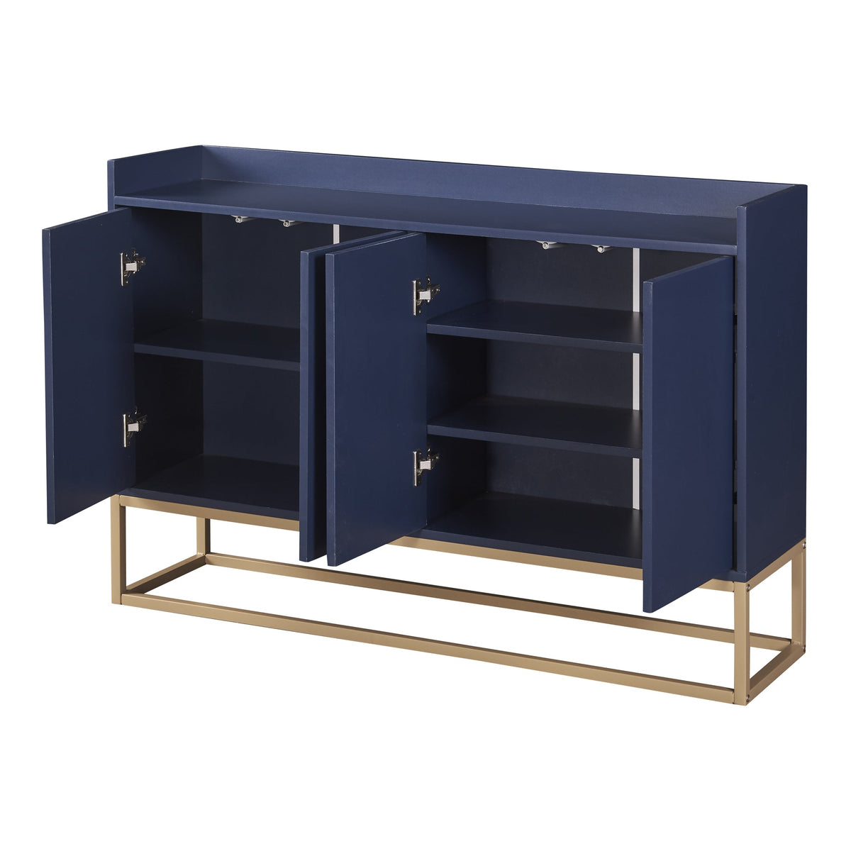 Navy Modern Sideboard Buffet Cabinet with Gold Base