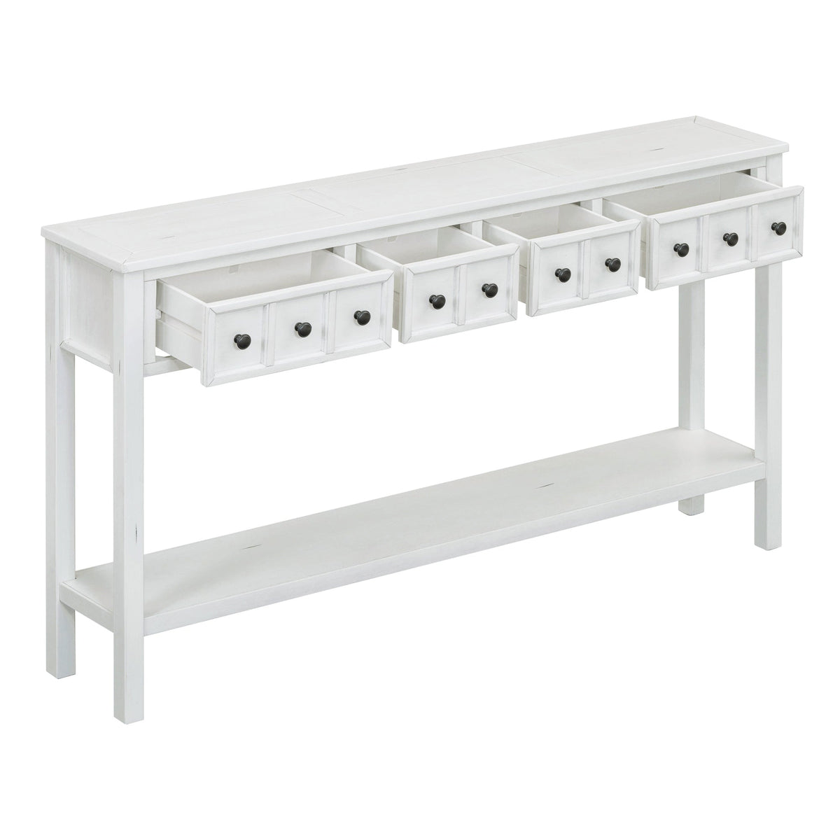 Farmhouse Entryway Console Table with 4 Drawers