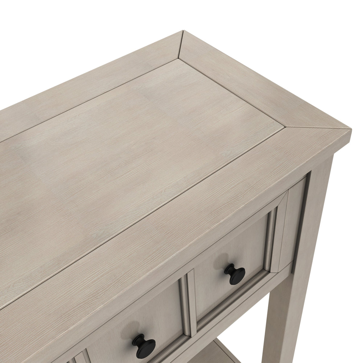 Rustic Entryway Console Table with Drawers and Shelf