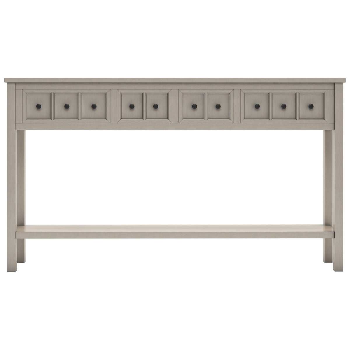 Rustic Entryway Console Table with Drawers and Shelf