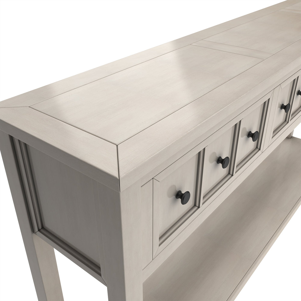 Rustic Entryway Console Table with Drawers and Shelf