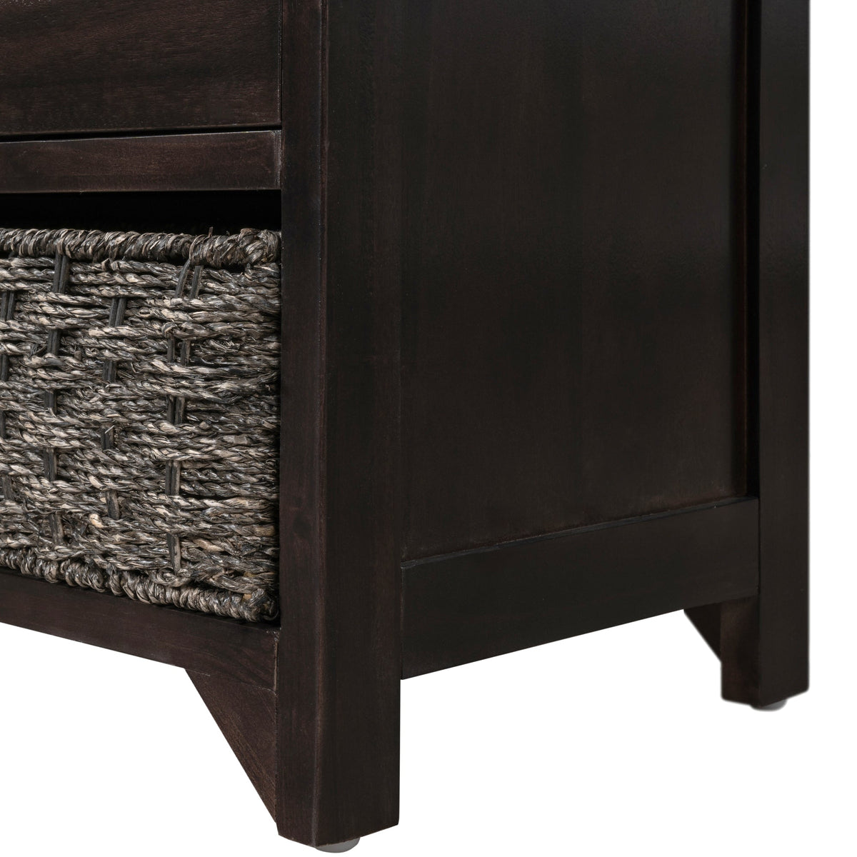 Entryway Storage Bench with Shoe Drawers and Basket