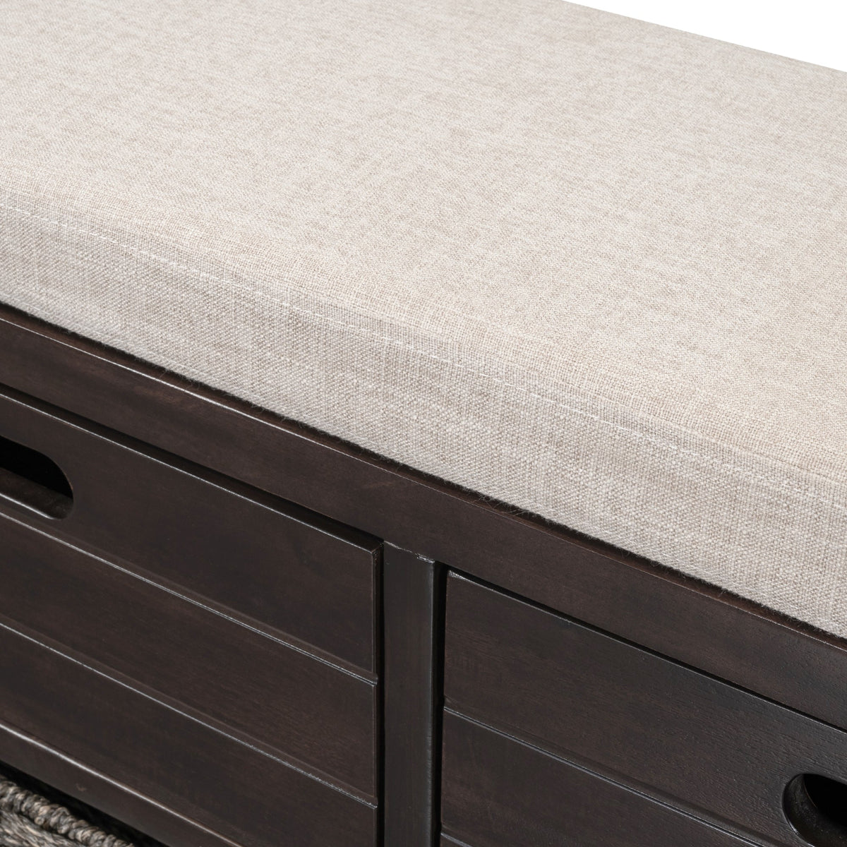 Entryway Storage Bench with Shoe Drawers and Basket
