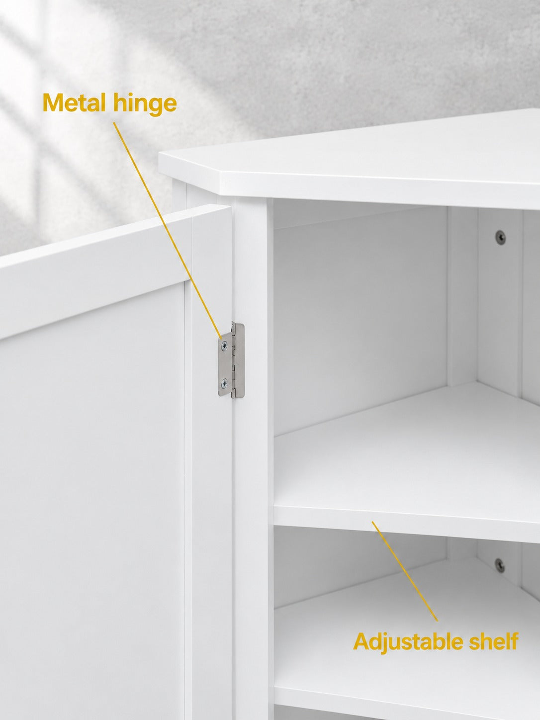 Triangle Corner Bathroom Cabinet with Adjustable Shelf