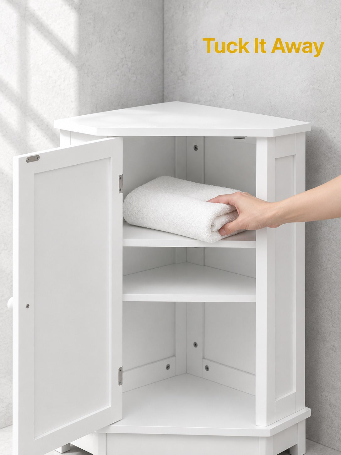 Triangle Corner Bathroom Cabinet with Adjustable Shelf