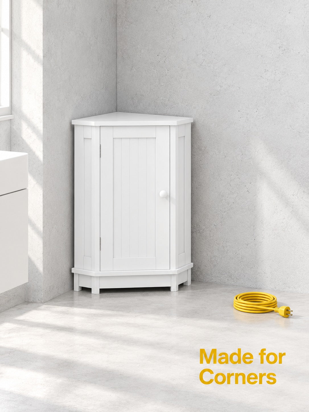 Triangle Corner Bathroom Cabinet with Adjustable Shelf