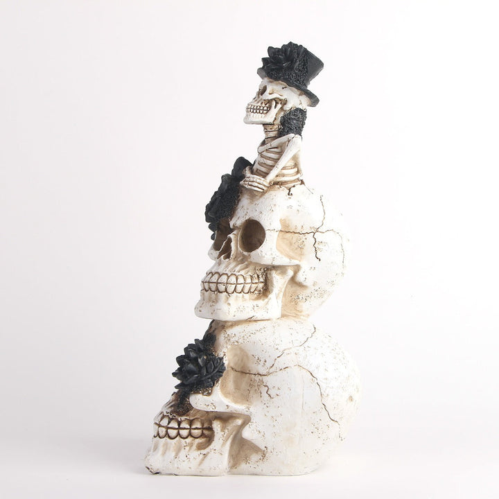 Triple Skull Sculpture for Gothic Vintage Home Decor