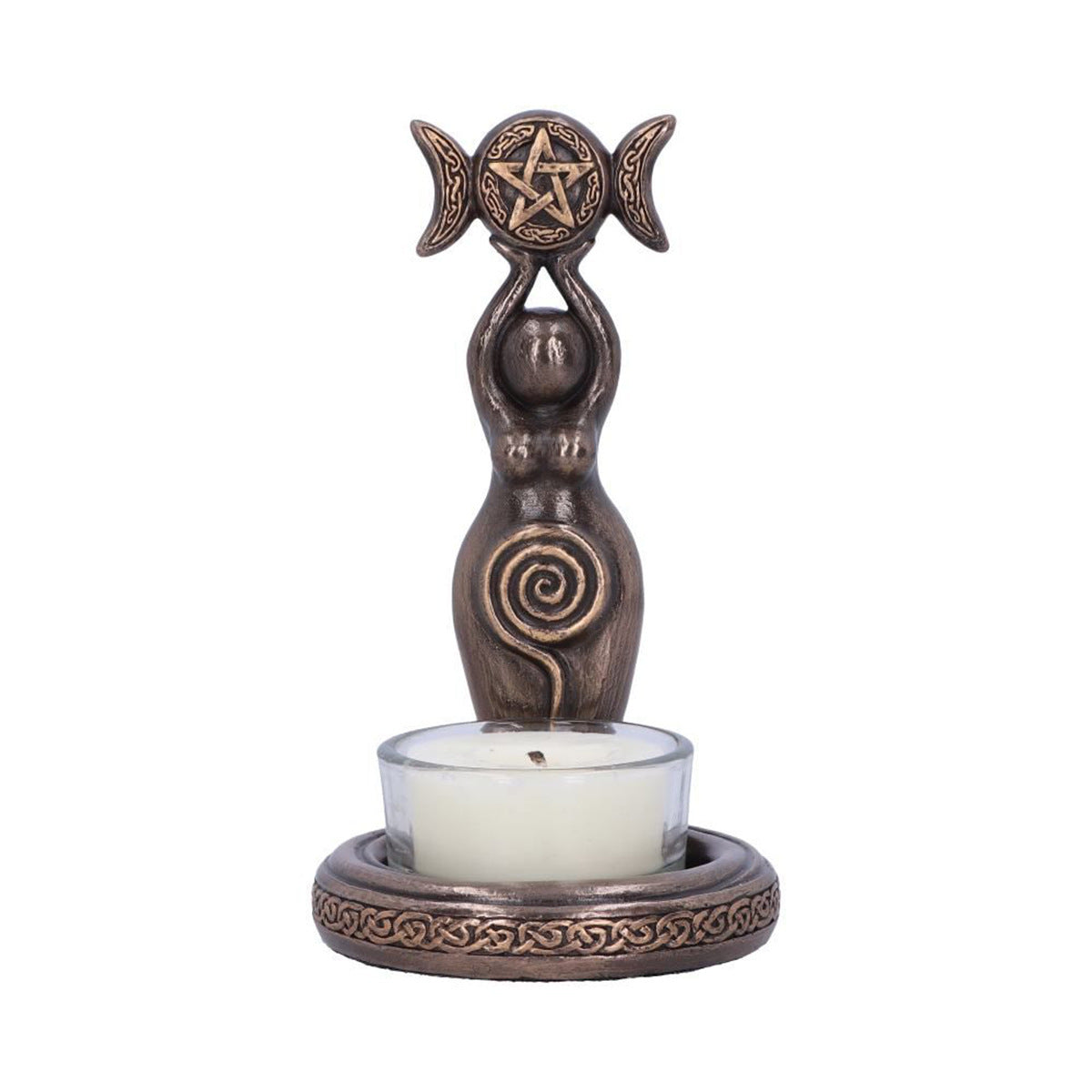 Triple Goddess Tea Light Holder for Mystical Decor