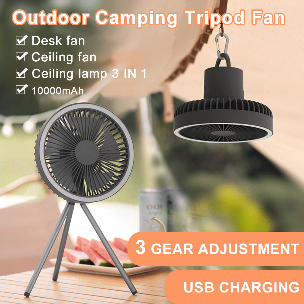 Portable Camping Fan with Lamp and Power Bank