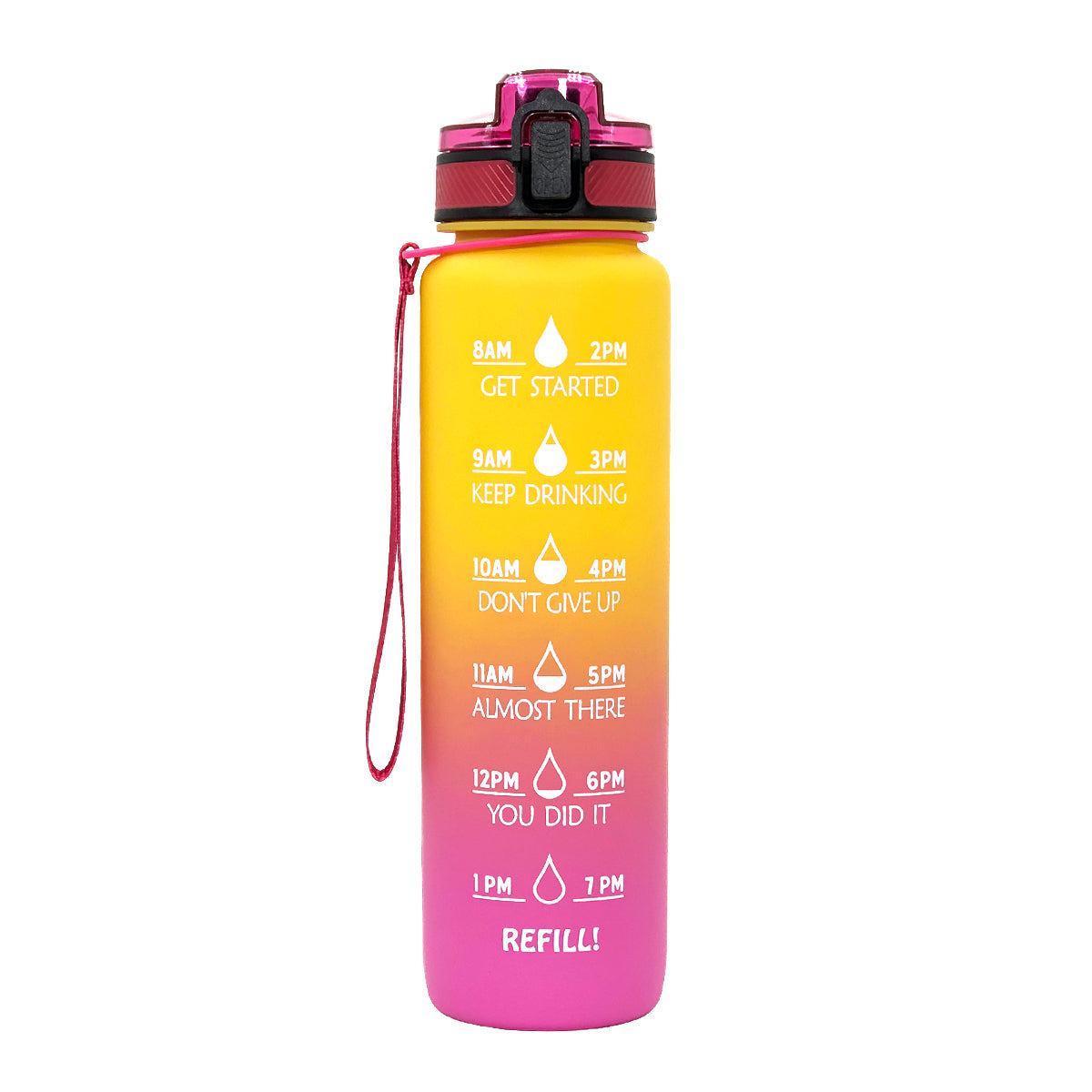Frosted Tritan Water Bottle 1L with Hydration Markers