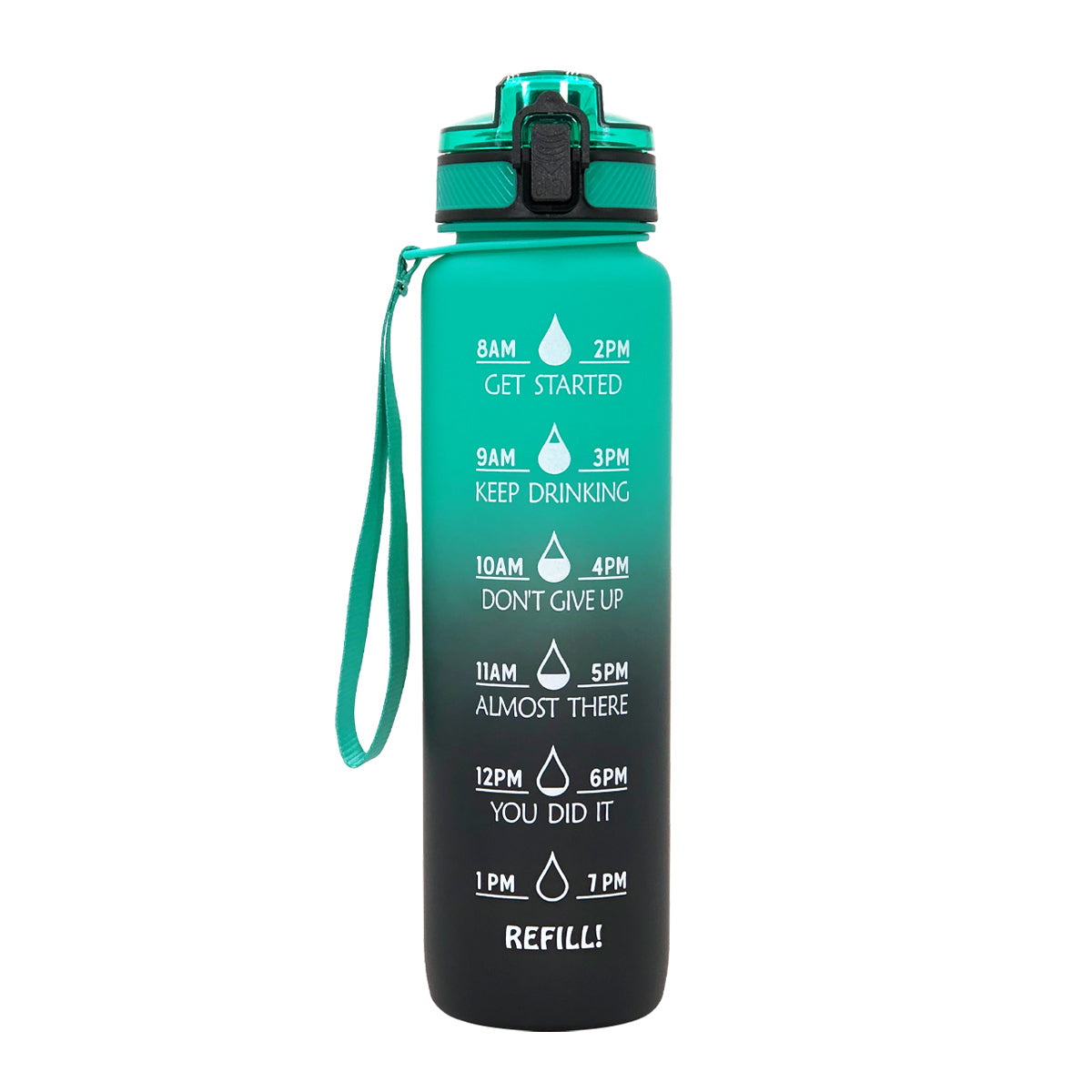 Frosted Tritan Water Bottle 1L with Hydration Markers