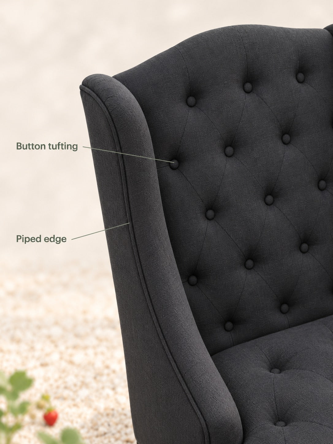 Tufted High-Back Club Chair with Wingback Silhouette