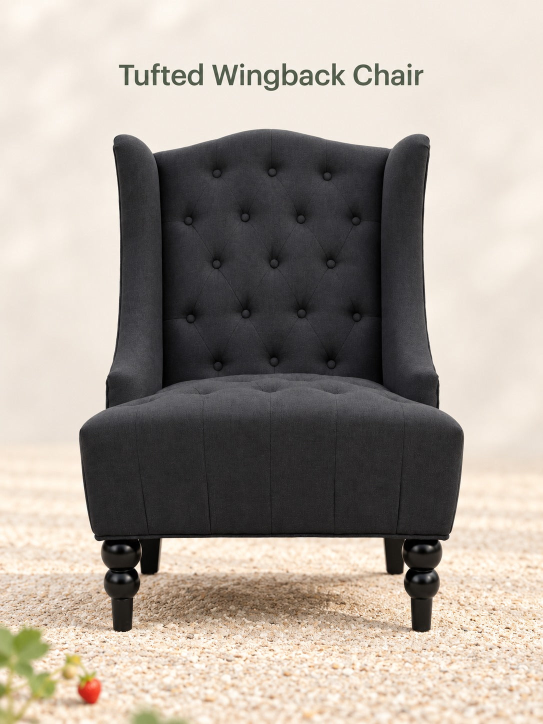 Tufted High-Back Club Chair with Wingback Silhouette