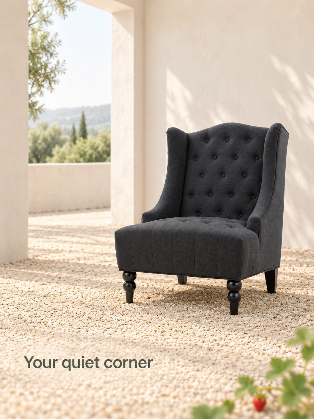 Tufted High-Back Club Chair with Wingback Silhouette