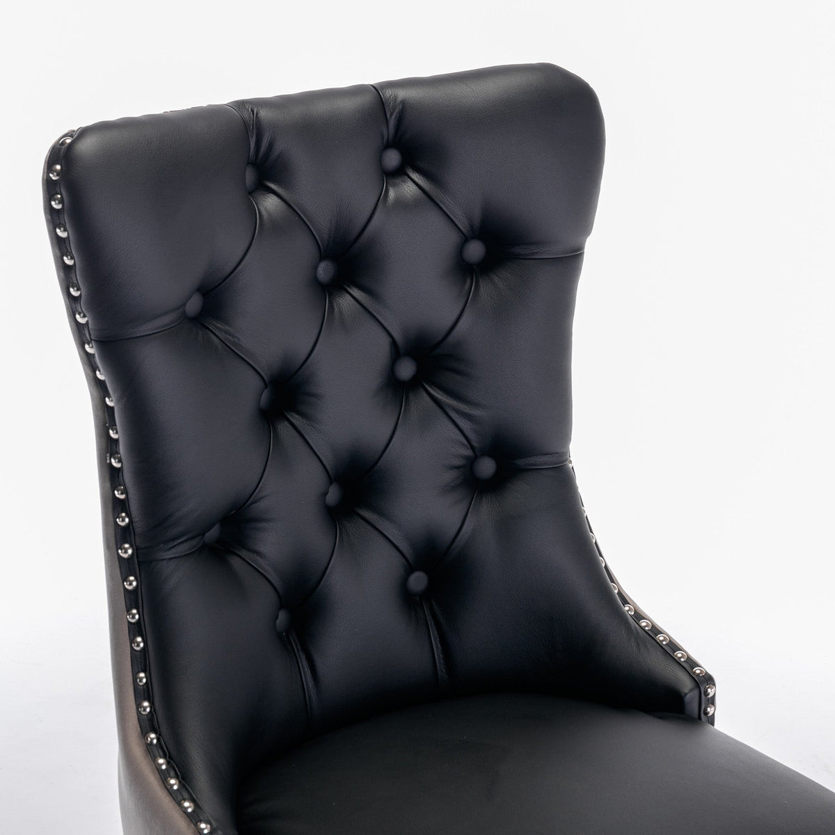 Tufted Modern Dining Chairs Set of 2 with Nailhead Trim