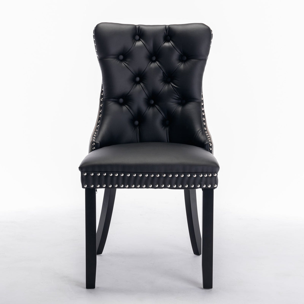 Tufted Modern Dining Chairs Set of 2 with Nailhead Trim