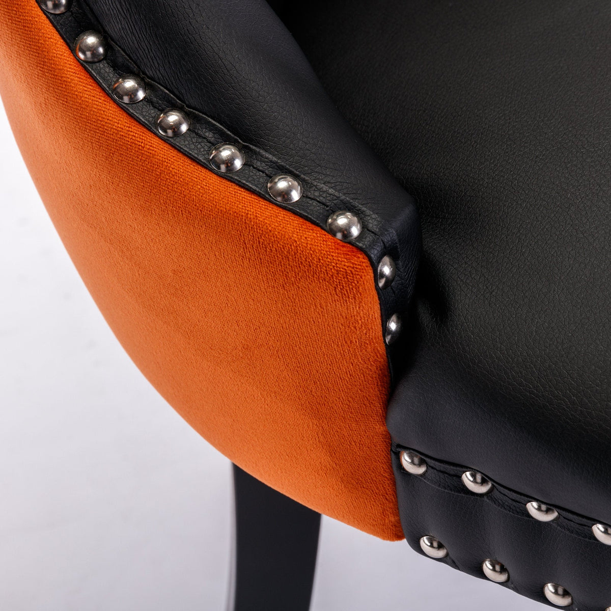 Black and Orange Tufted Dining Chairs Set of 2