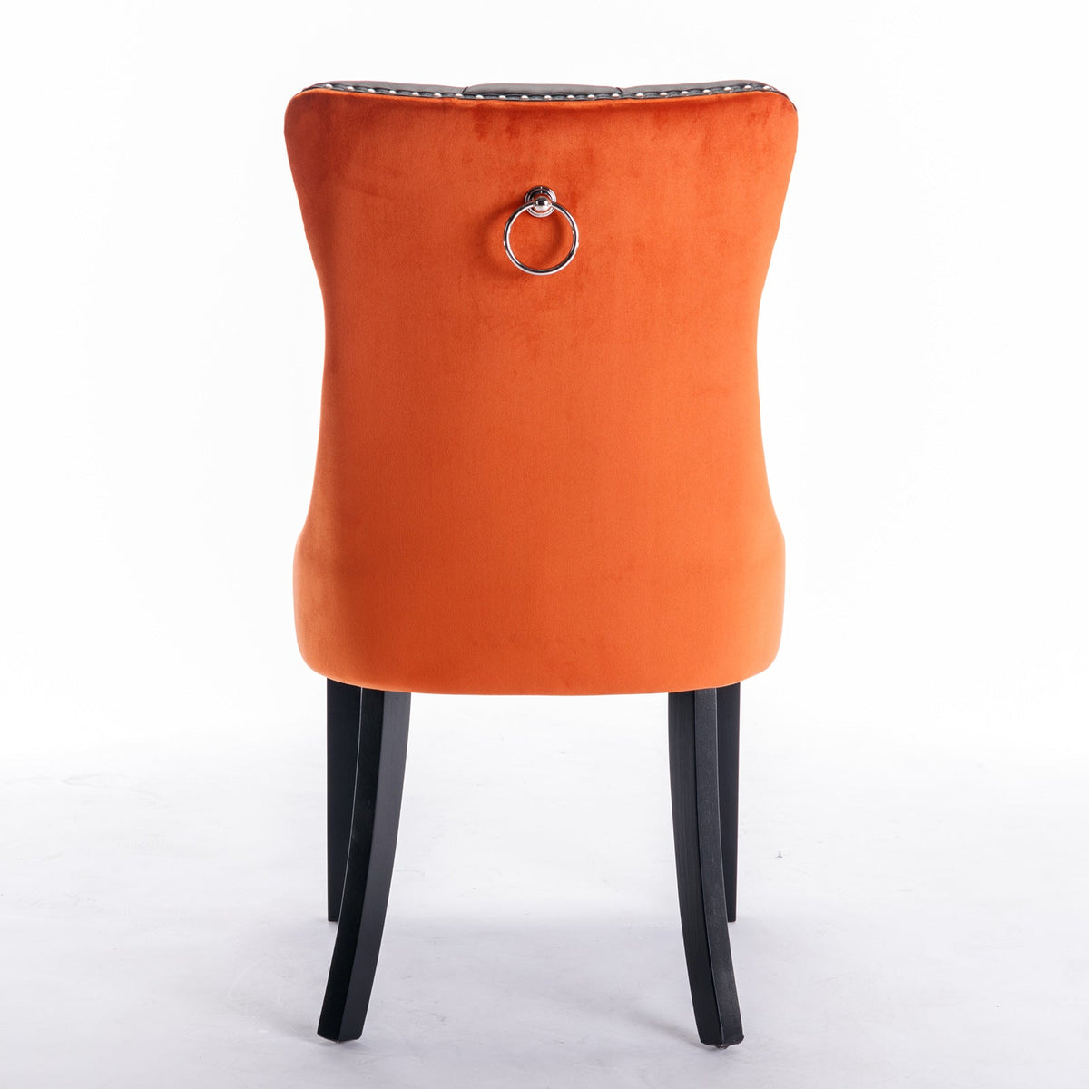 Black and Orange Tufted Dining Chairs Set of 2