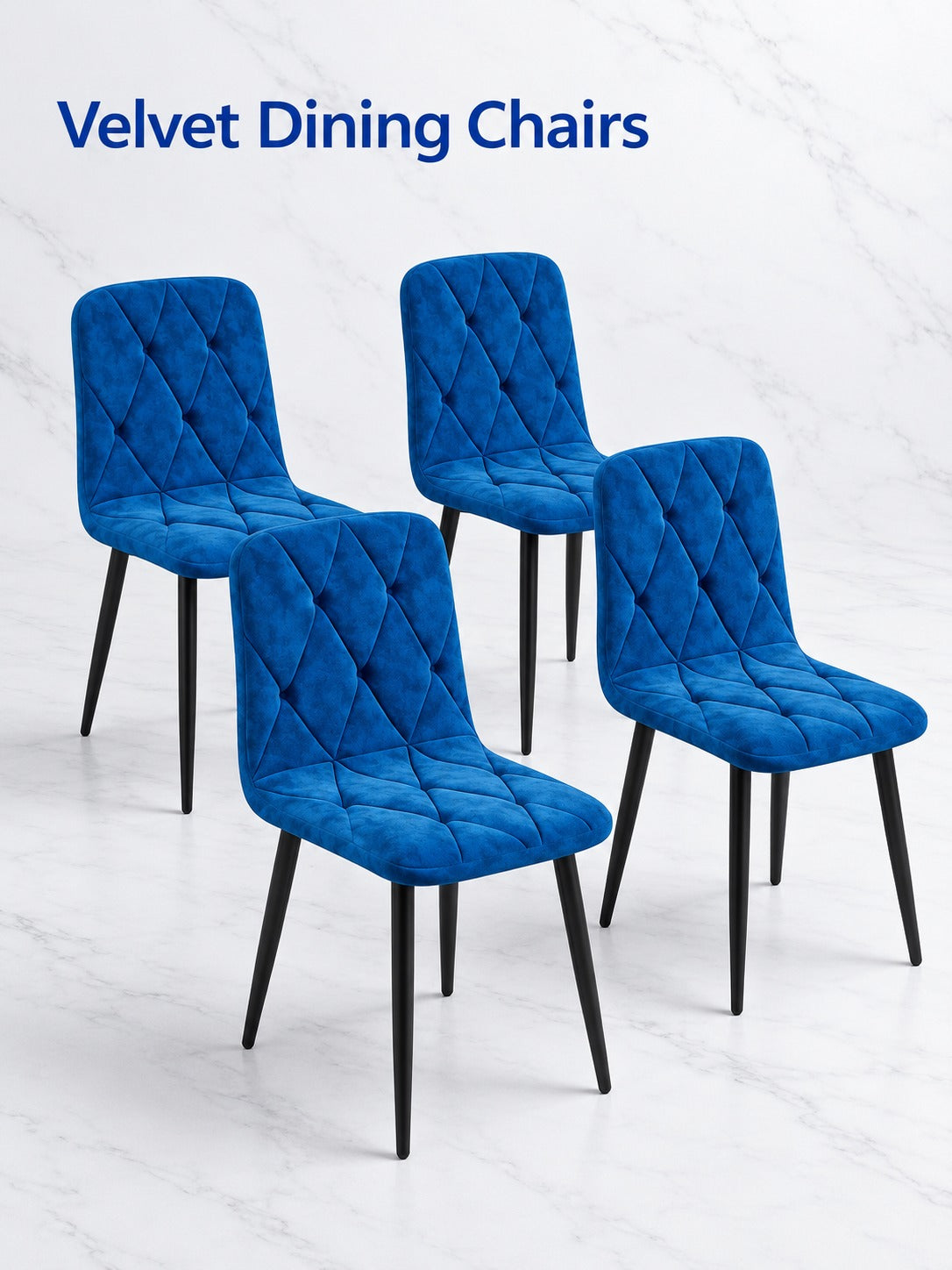 Tufted Velvet Dining Chairs Set of 4 for Modern Kitchens
