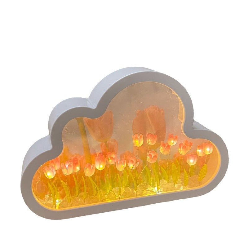Tulip Cloud Night Light With Mirror & Warm Ambient Glow