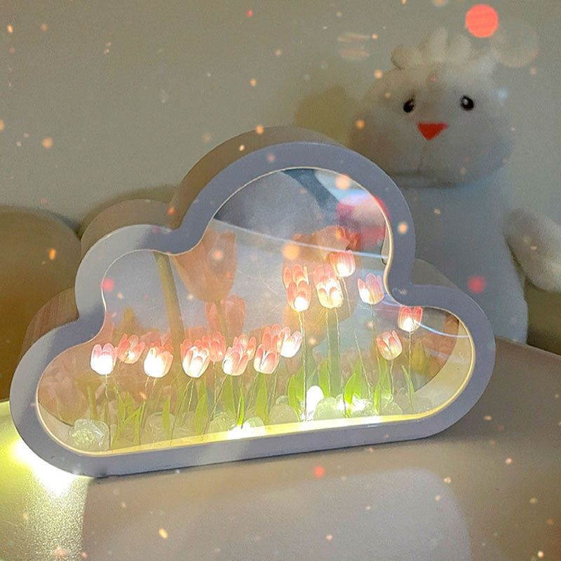 Tulip Cloud Night Light With Mirror & Warm Ambient Glow