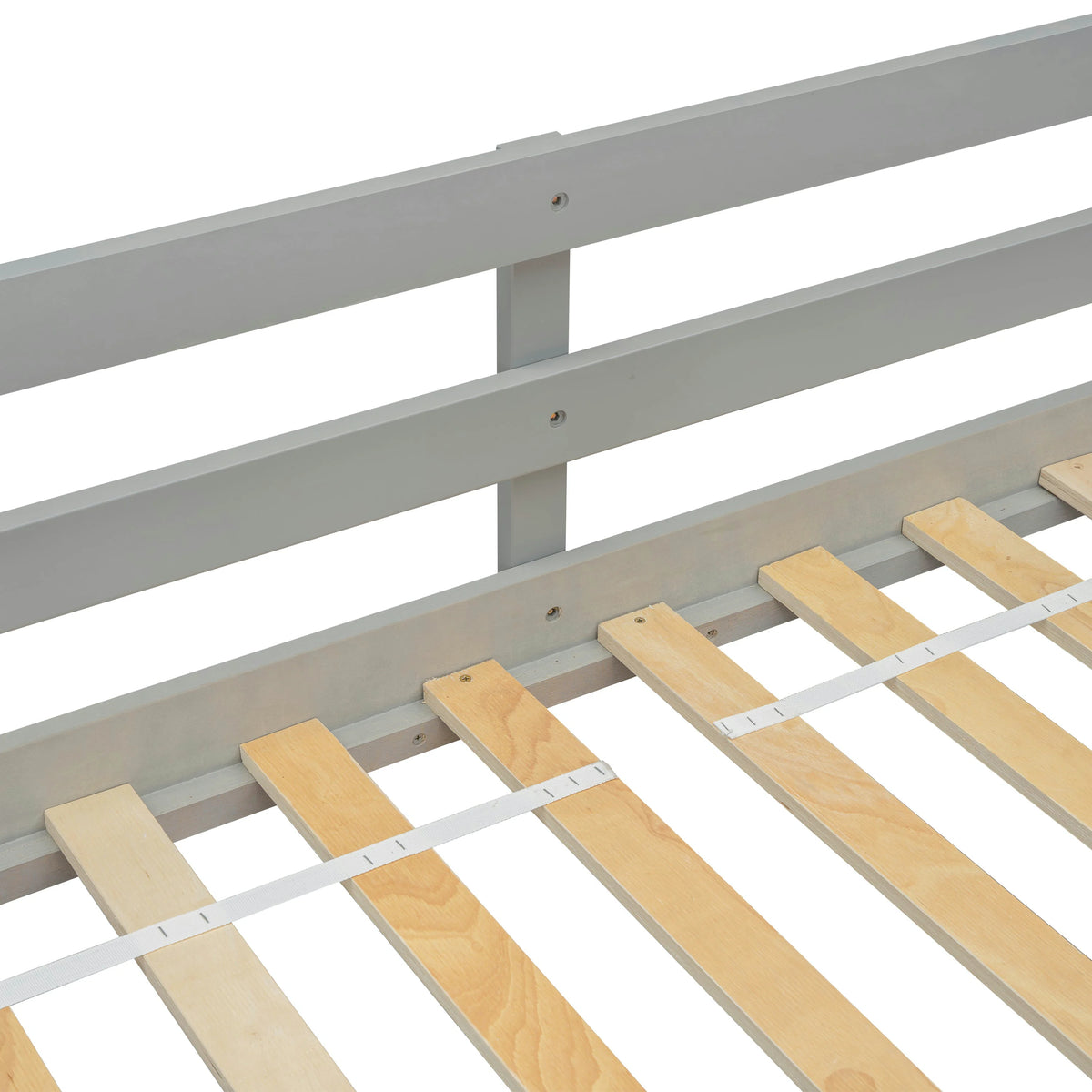 Twin Loft Bed with Ladder and Landing Platform, Grey