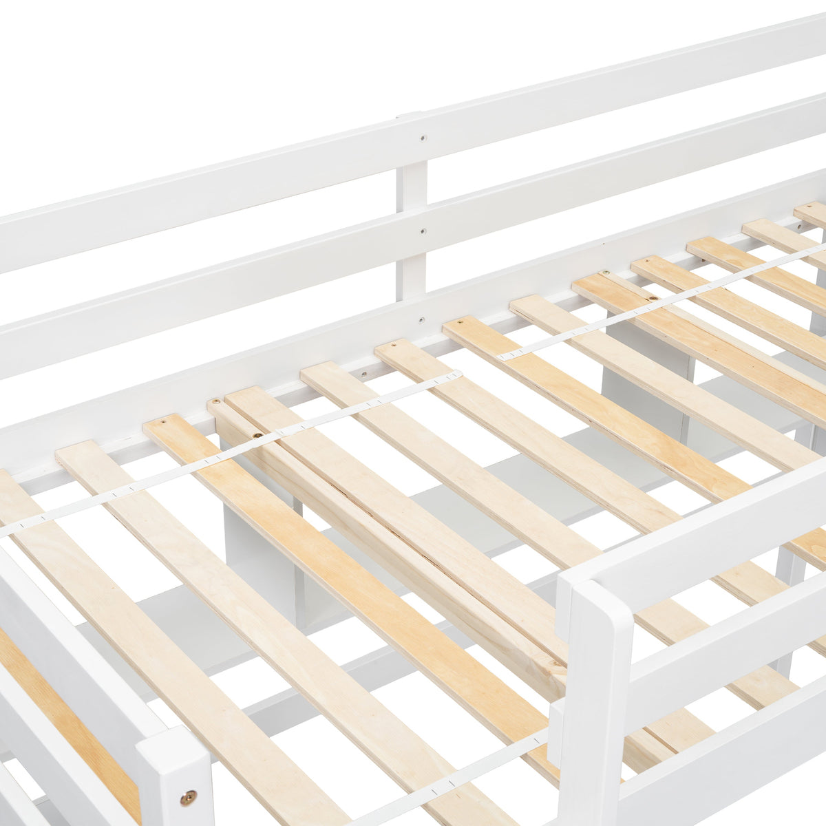 Full Size Loft Bed with Desk and Bookcase for Kids