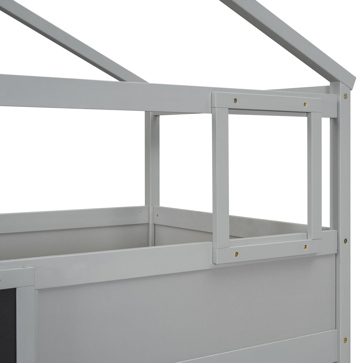 Twin Over Full Bunk Bed with Storage Stairs and Chalkboard