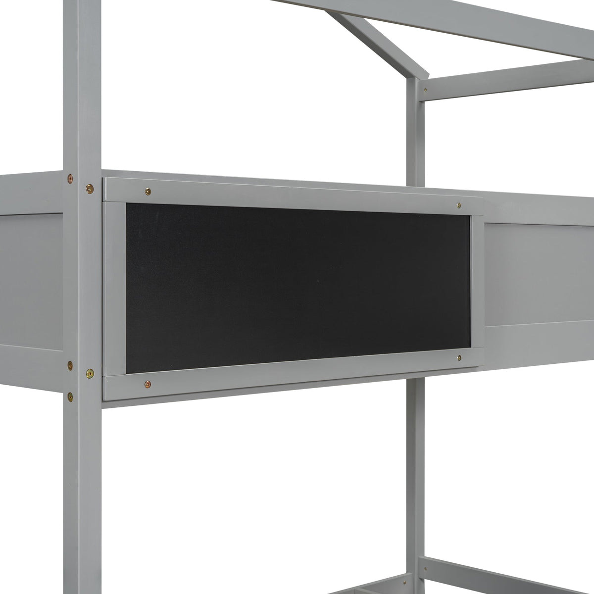 Twin Over Full Bunk Bed with Storage Stairs and Chalkboard