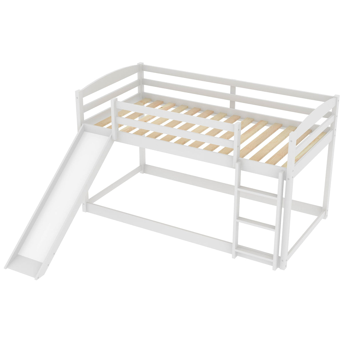 Twin Over Twin Bunk Bed with Slide and Ladder