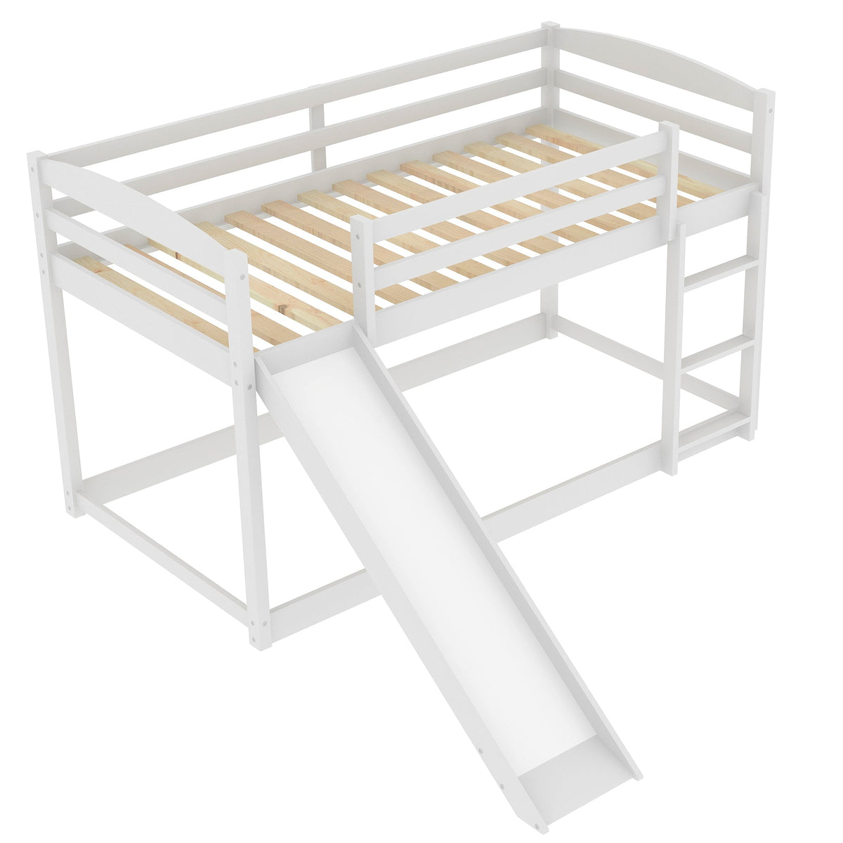 Twin Over Twin Bunk Bed with Slide and Ladder