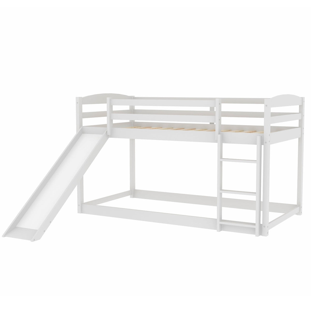 Twin Over Twin Bunk Bed with Slide and Ladder