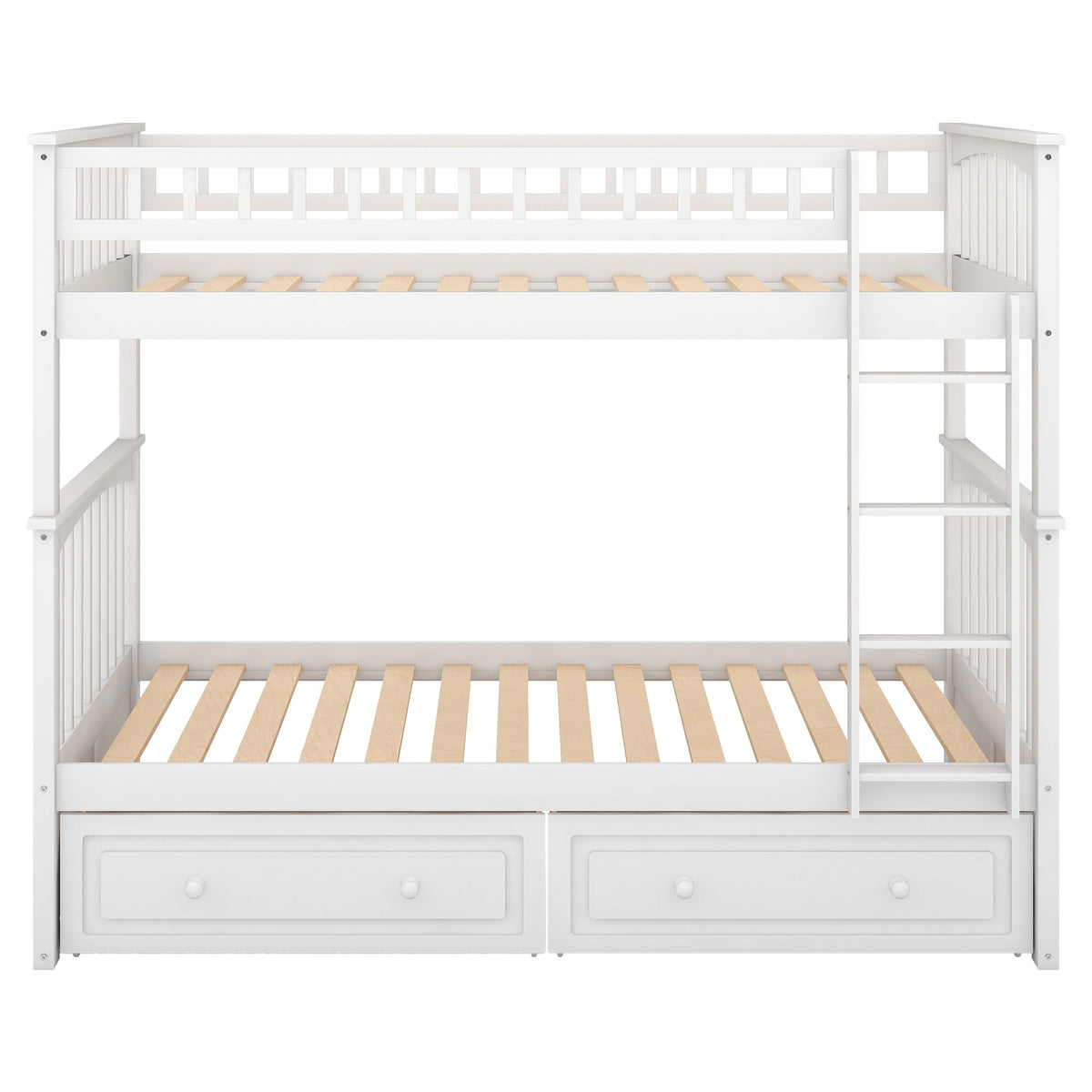 Twin Over Twin Bunk Bed With Drawers, Convertible
