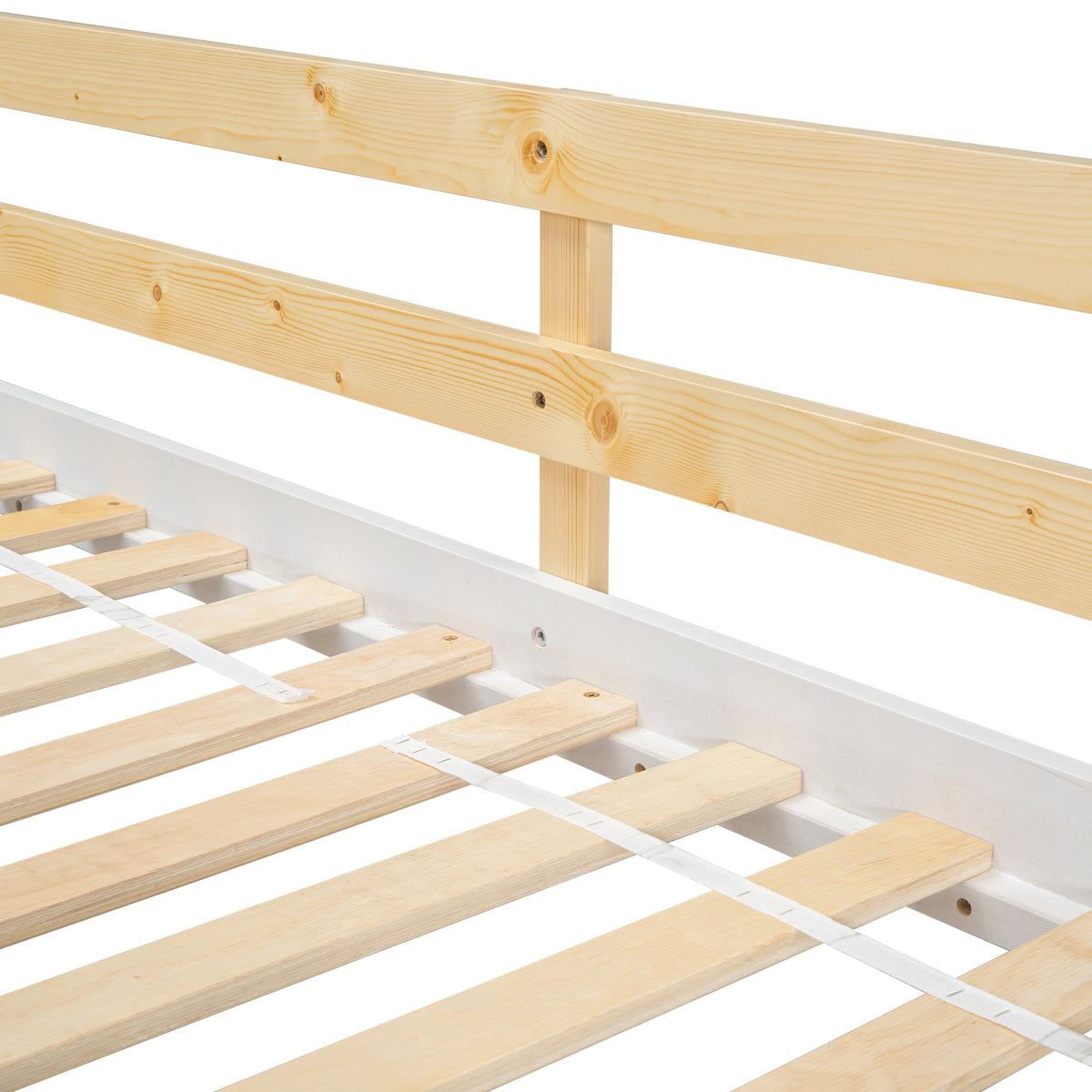 Twin Over Twin Playhouse Bunk Bed with Guardrails and Ladder