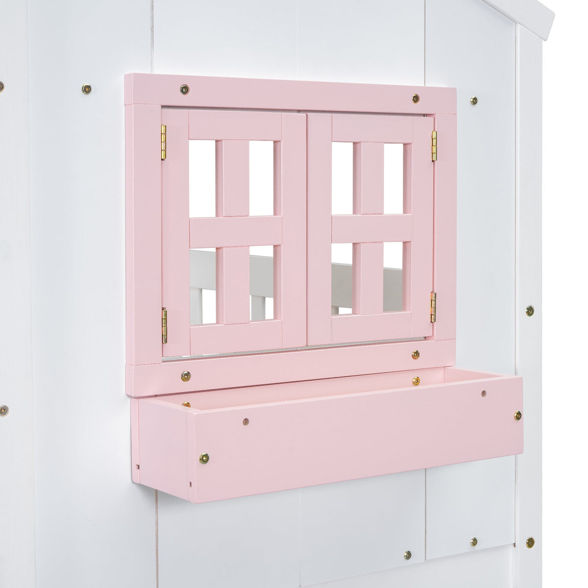 Twin Over Twin Bunk Bed for Kids with Guardrails and Ladder