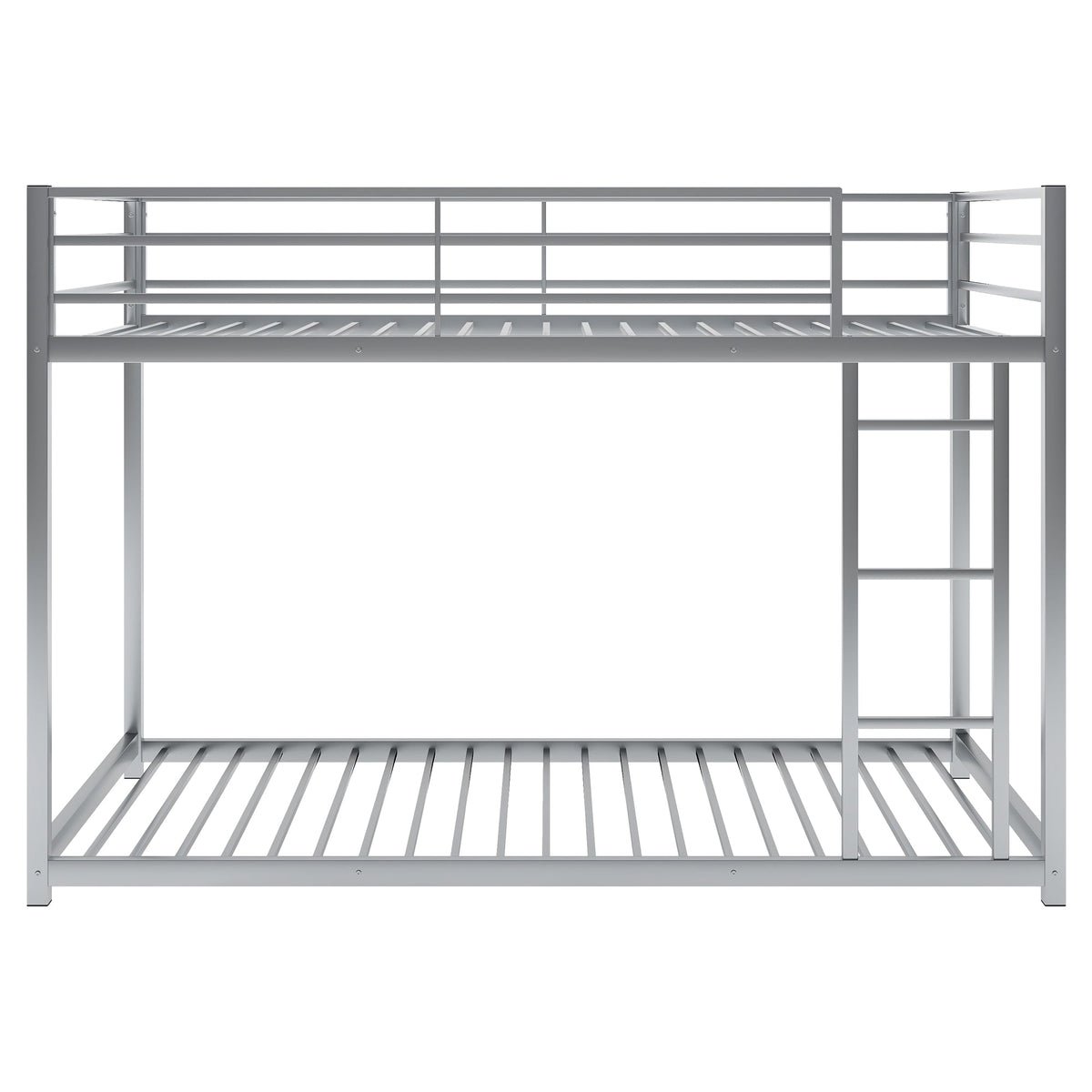 Twin Over Twin Metal Bunk Bed with Ladder & Guard Rails