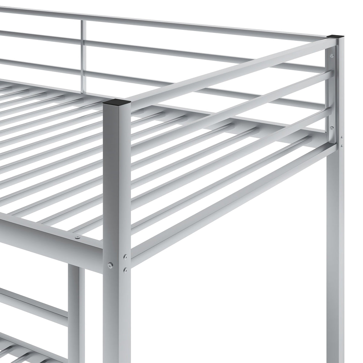 Twin Over Twin Metal Bunk Bed with Ladder & Guard Rails