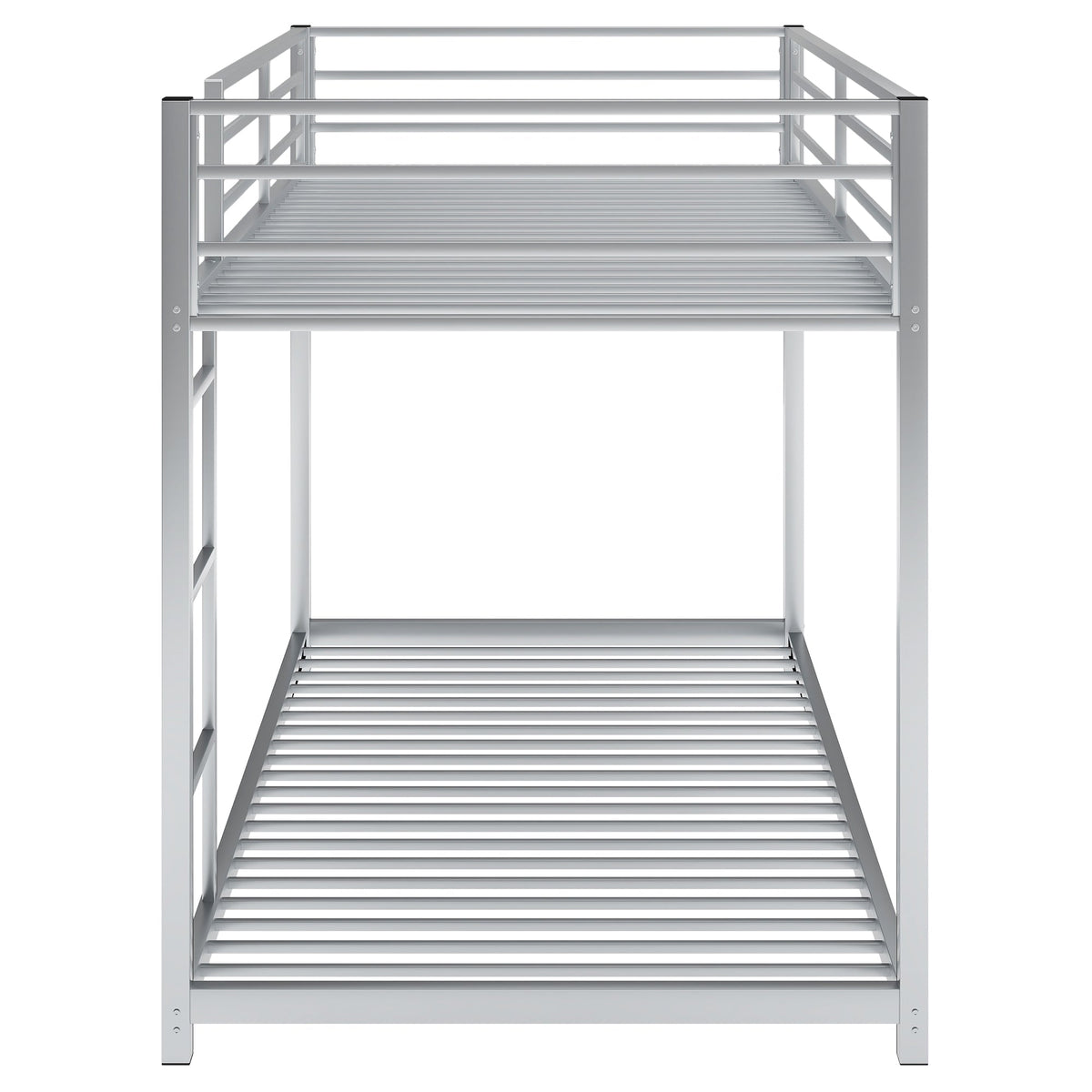 Twin Over Twin Metal Bunk Bed with Ladder & Guard Rails