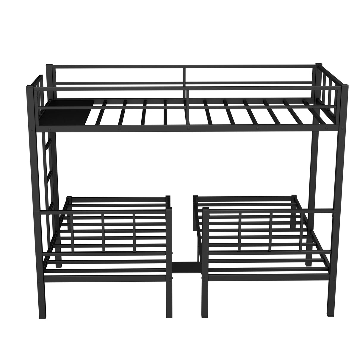 Triple Bunk Bed for 3: Twin XL Over Twin Metal Frame