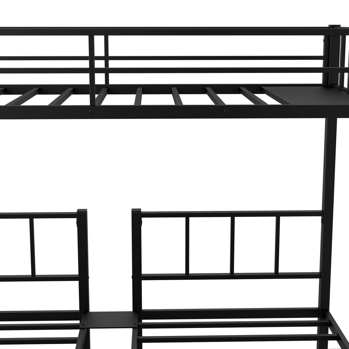 Triple Bunk Bed for 3: Twin XL Over Twin Metal Frame