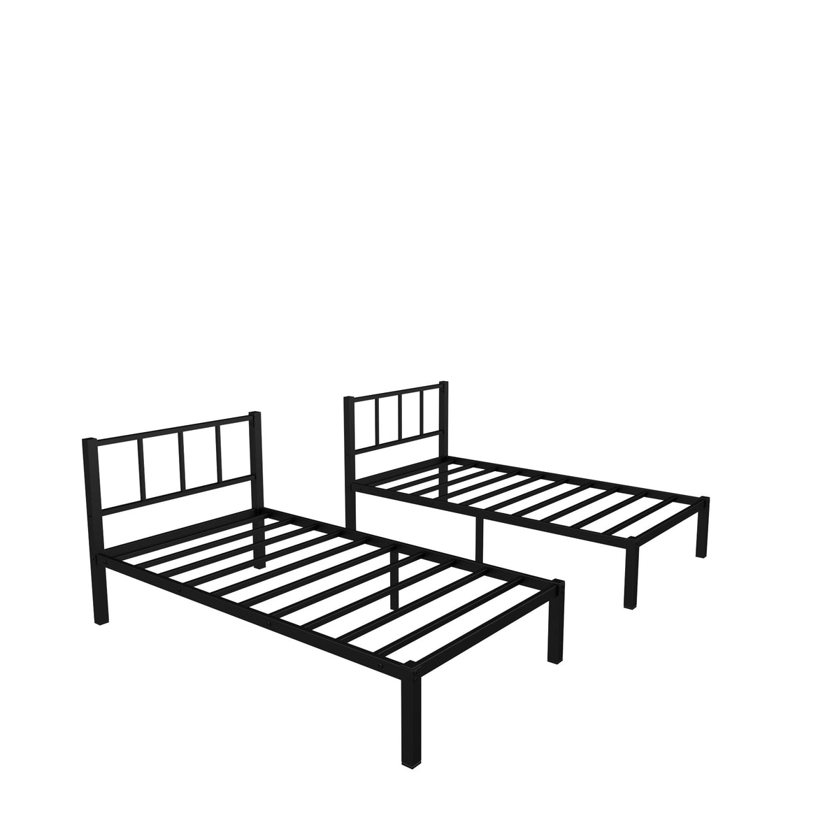 Triple Bunk Bed for 3: Twin XL Over Twin Metal Frame