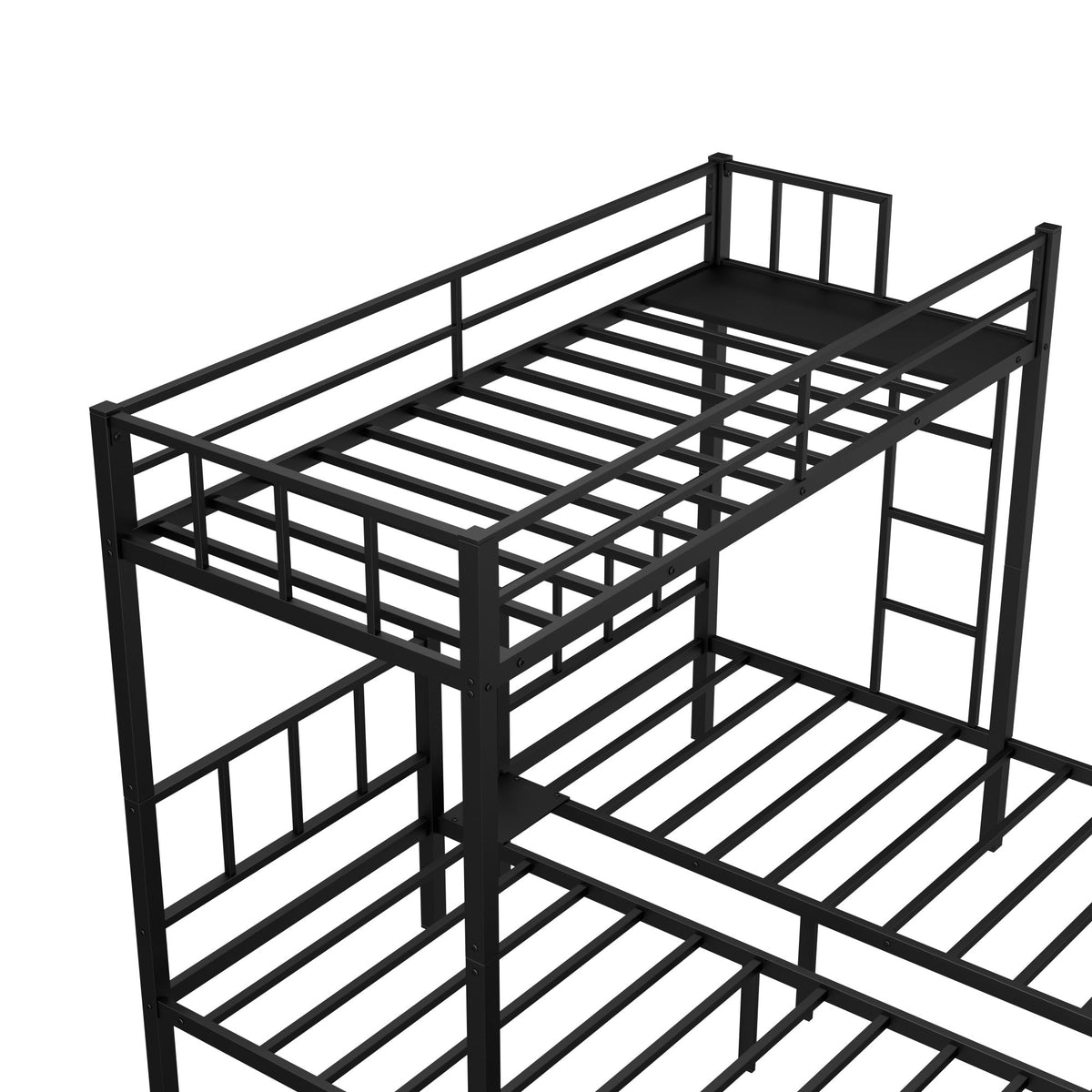 Triple Bunk Bed for 3: Twin XL Over Twin Metal Frame