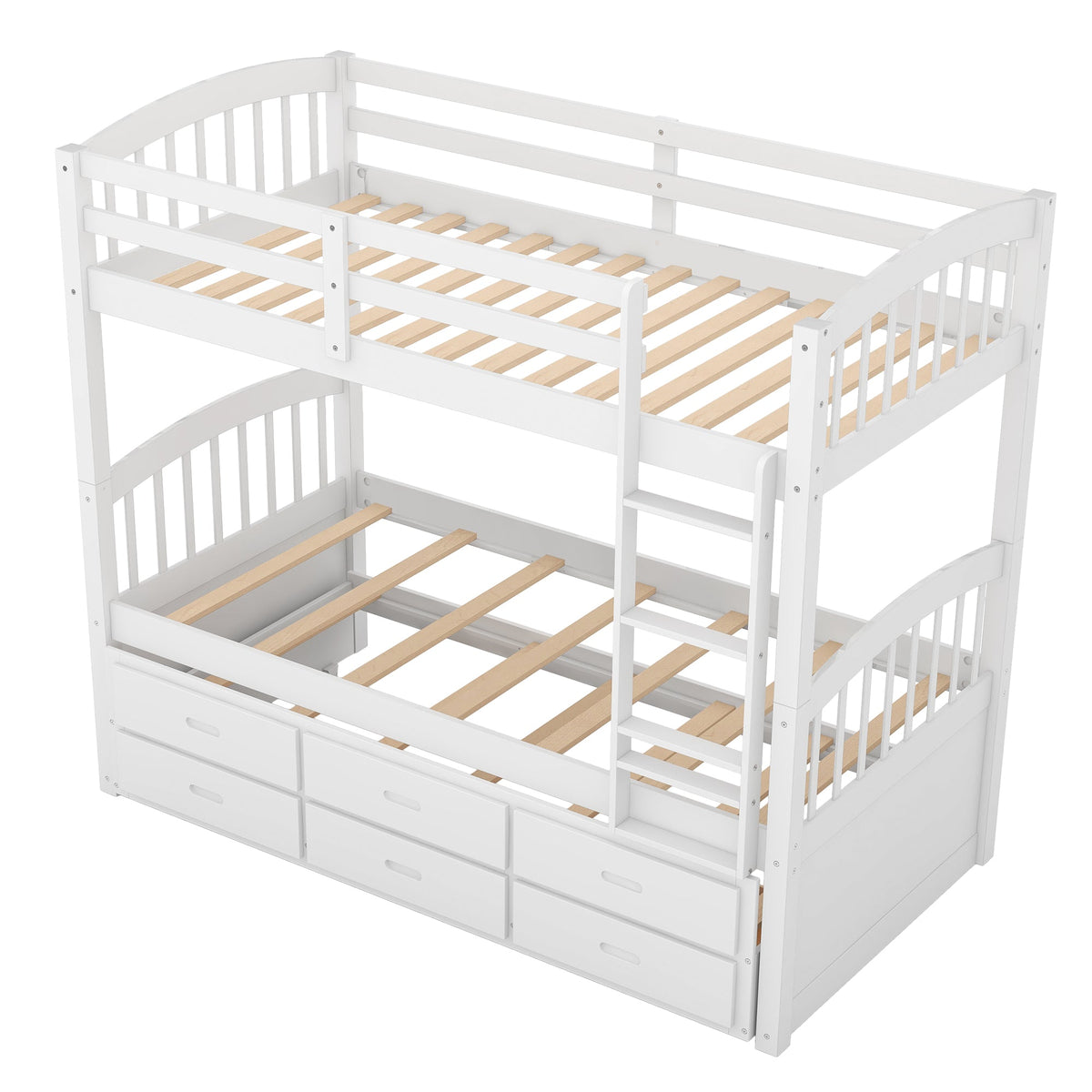 Space-Saving Twin Over Twin Bunk Bed with Trundle