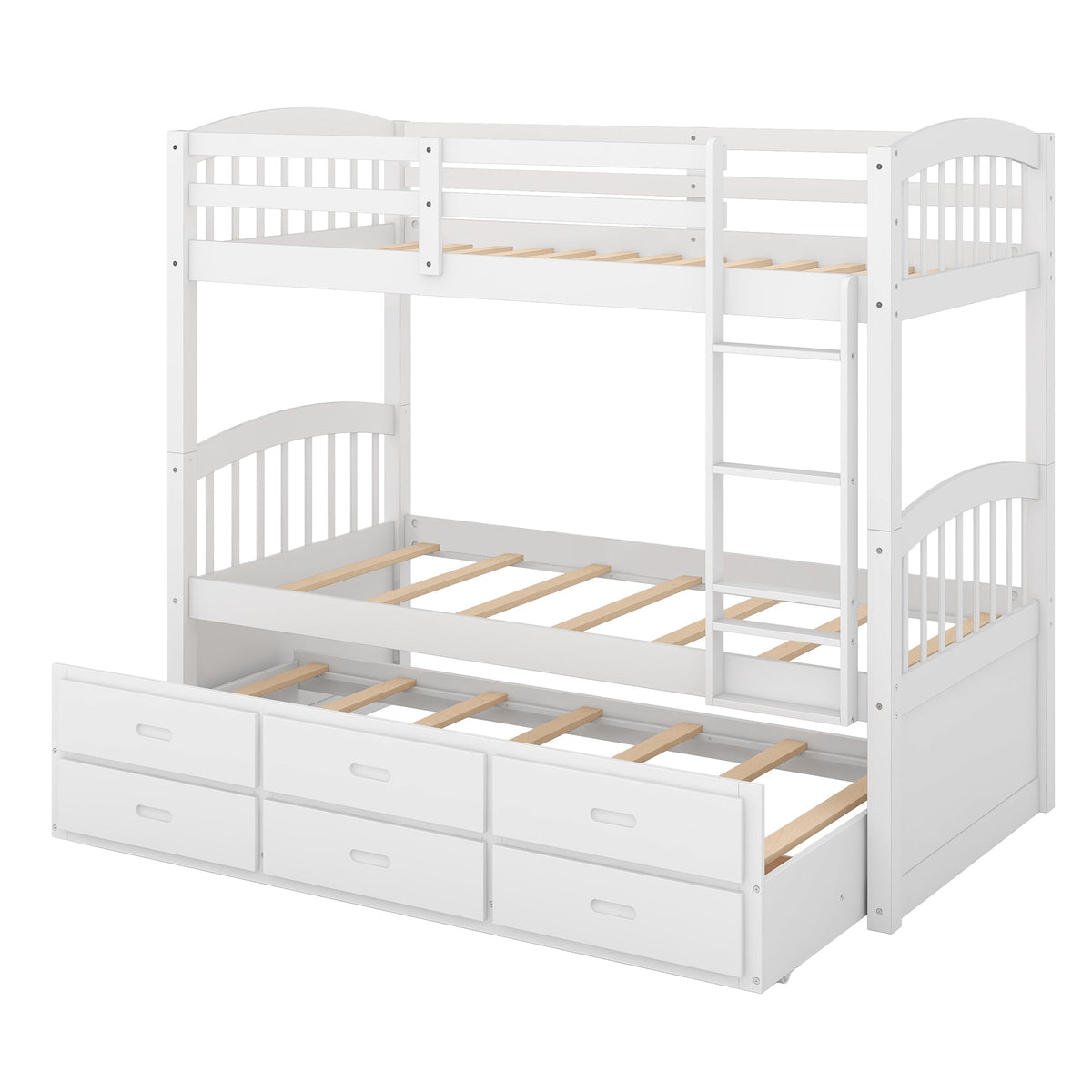 Space-Saving Twin Over Twin Bunk Bed with Trundle