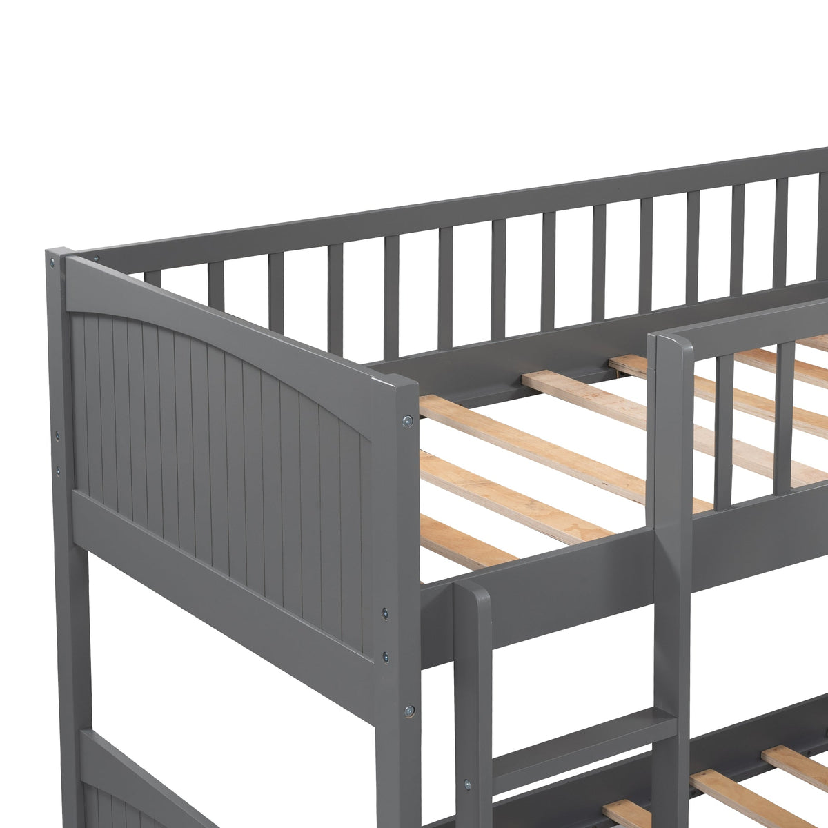 Gray Twin Bunk Bed with Loft and Under-Bed Drawers