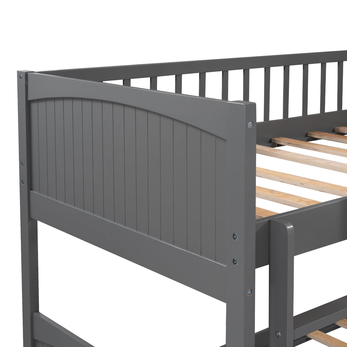 Gray Twin Bunk Bed with Loft and Under-Bed Drawers