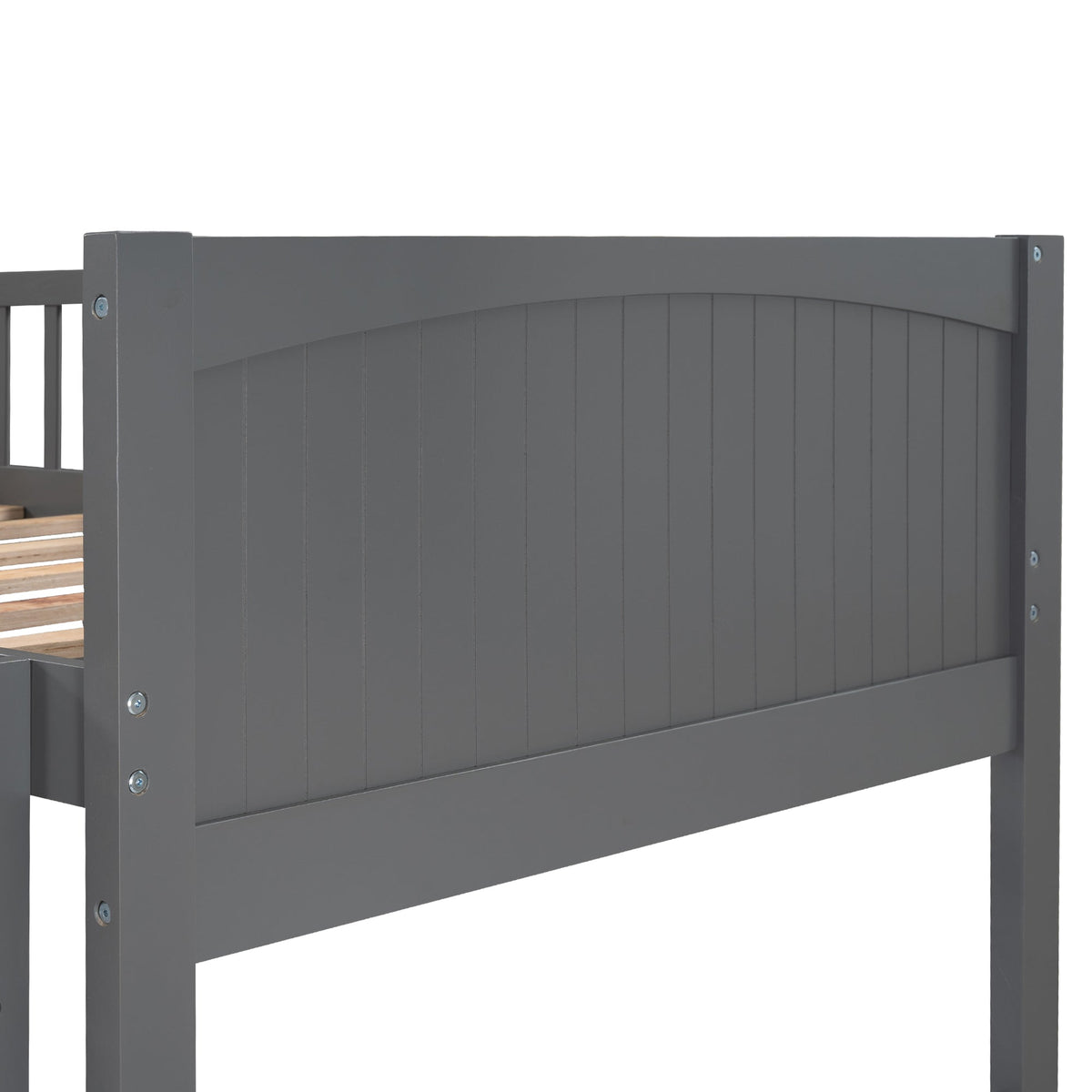 Gray Twin Bunk Bed with Loft and Under-Bed Drawers