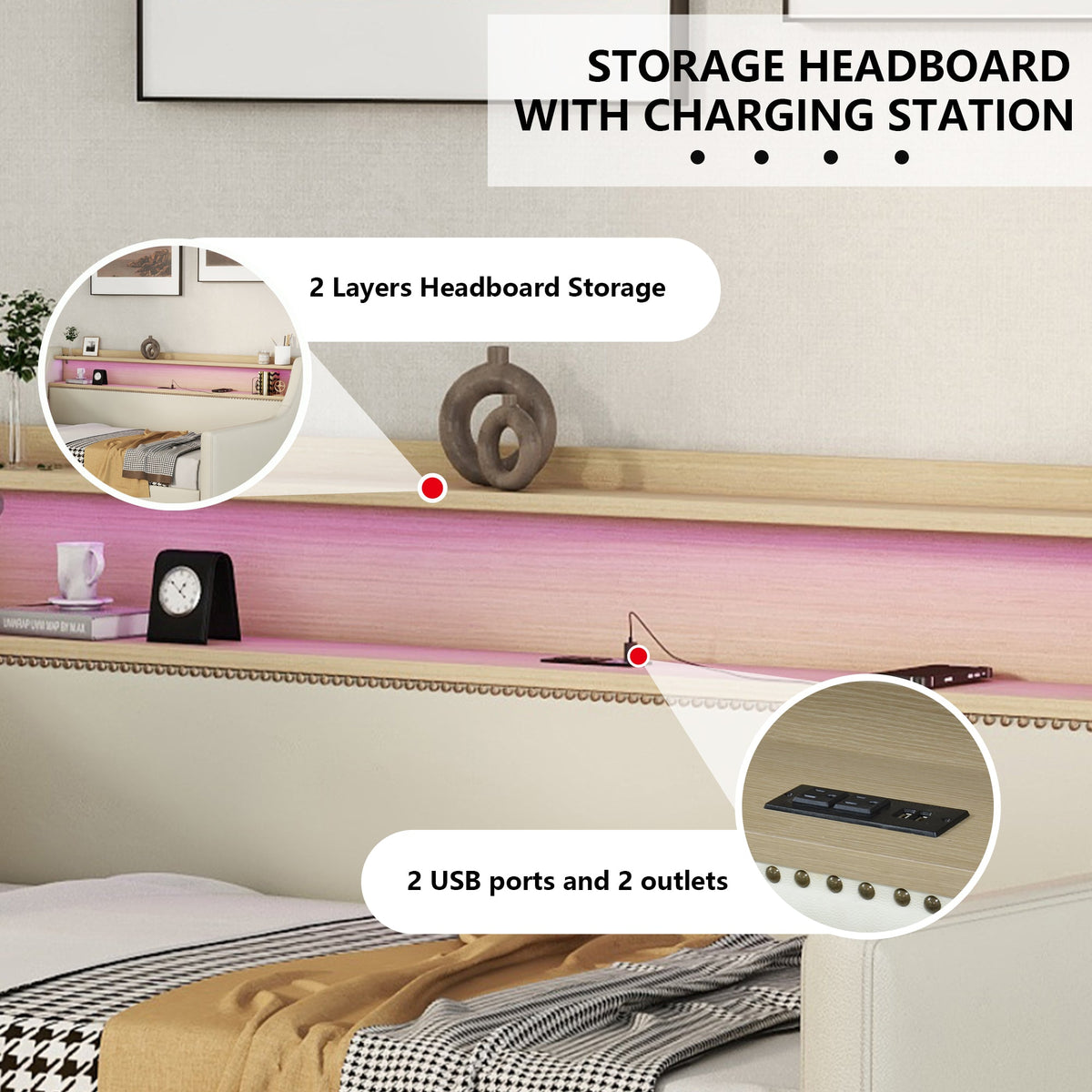 Twin Daybed with Storage Drawers and Charging Station